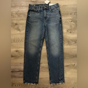 American Eagle blue jeans. Super high rise straight. Size: 6